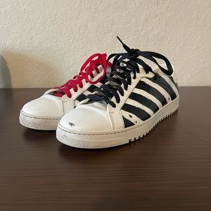 Off White White & Black Diagonal Spray Sneakers